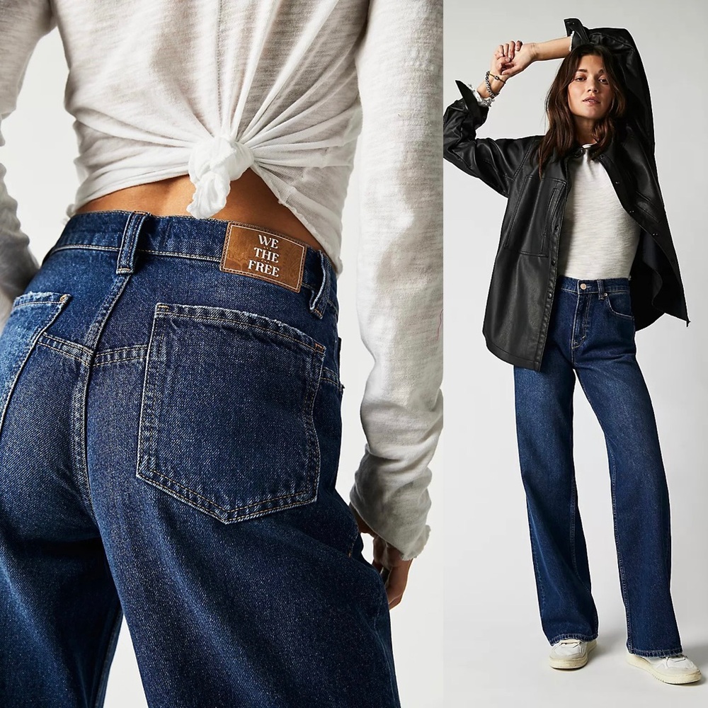 We The Free Tinsley Baggy High-Rise Jeans ✨ Dark Romance Size 25